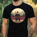 Men's Samurai in Pixel Style Motif Cotton T-Shirt Size XS to 5XL