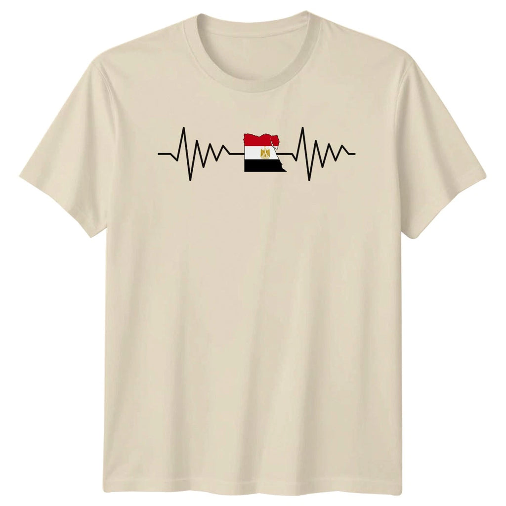 Egypt Flag Heartbeat T-Shirt Egyptian Heritage Gift For Him And Her