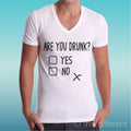 Are You Drunk Men's V Neck T-Shirt? Funny Crazy Gift Idea