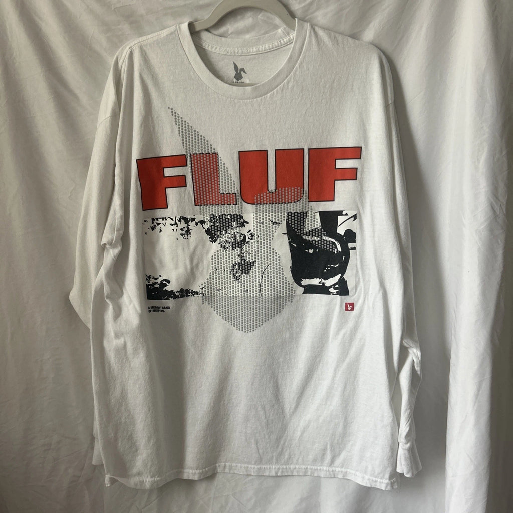 fluf 90s indie rock cool graphic vintage band tshirt White Long sleeve XL grunge