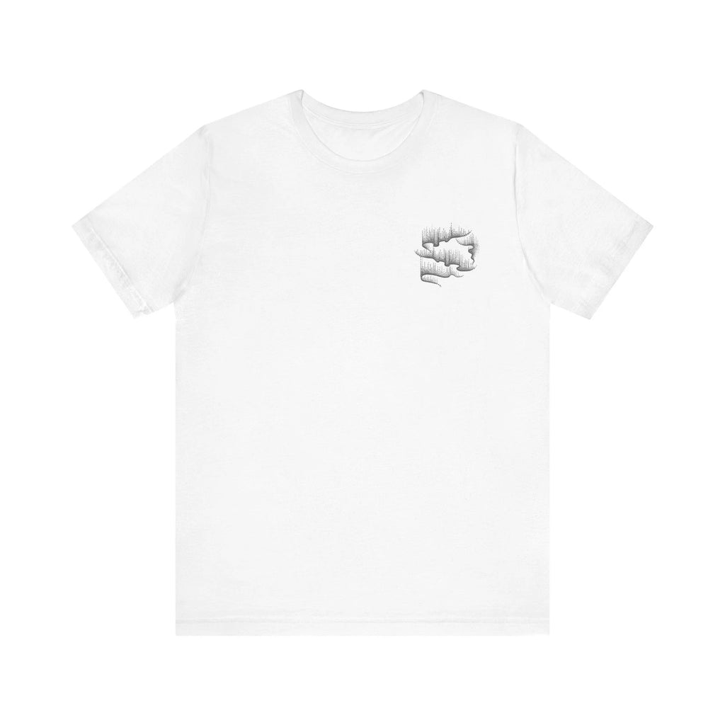 Hand Holding Heart Chest Print T-Shirt | Minimalist Line Art, Small Left Chest