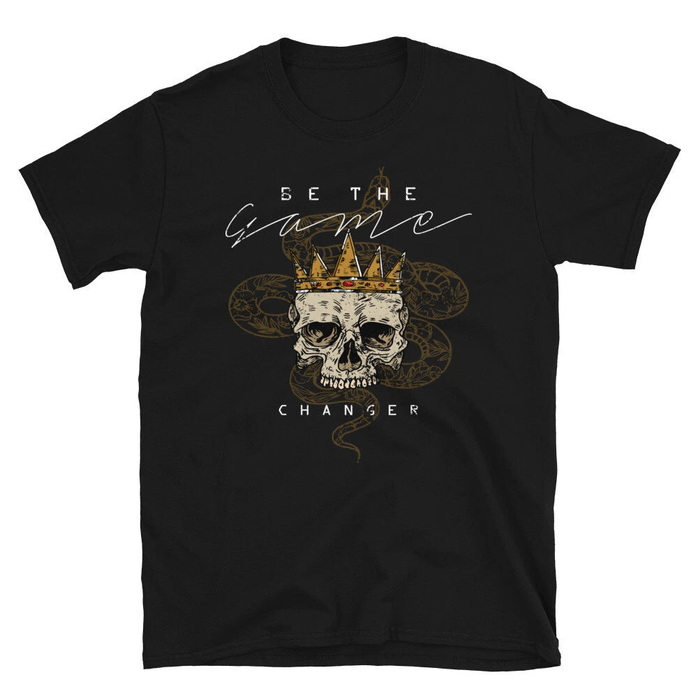 Crown Skull Game Changer Classic Trendy Design Casual T-Shirt