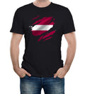 Torn Latvia Flag Men's T-Shirt Latvian Riga Country national football