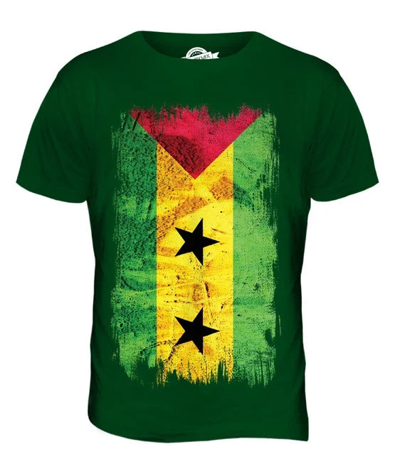 SÃO TOMÉ AND PRÍNCIPE GRUNGE FLAG MENS T-SHIRT TEE SHIRT XS S M L XL 2XL 3XL