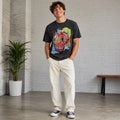 Basquiat Inspired Skull Graphic T Shirt Charcoal Gray Artsy Punk Grunge Tee