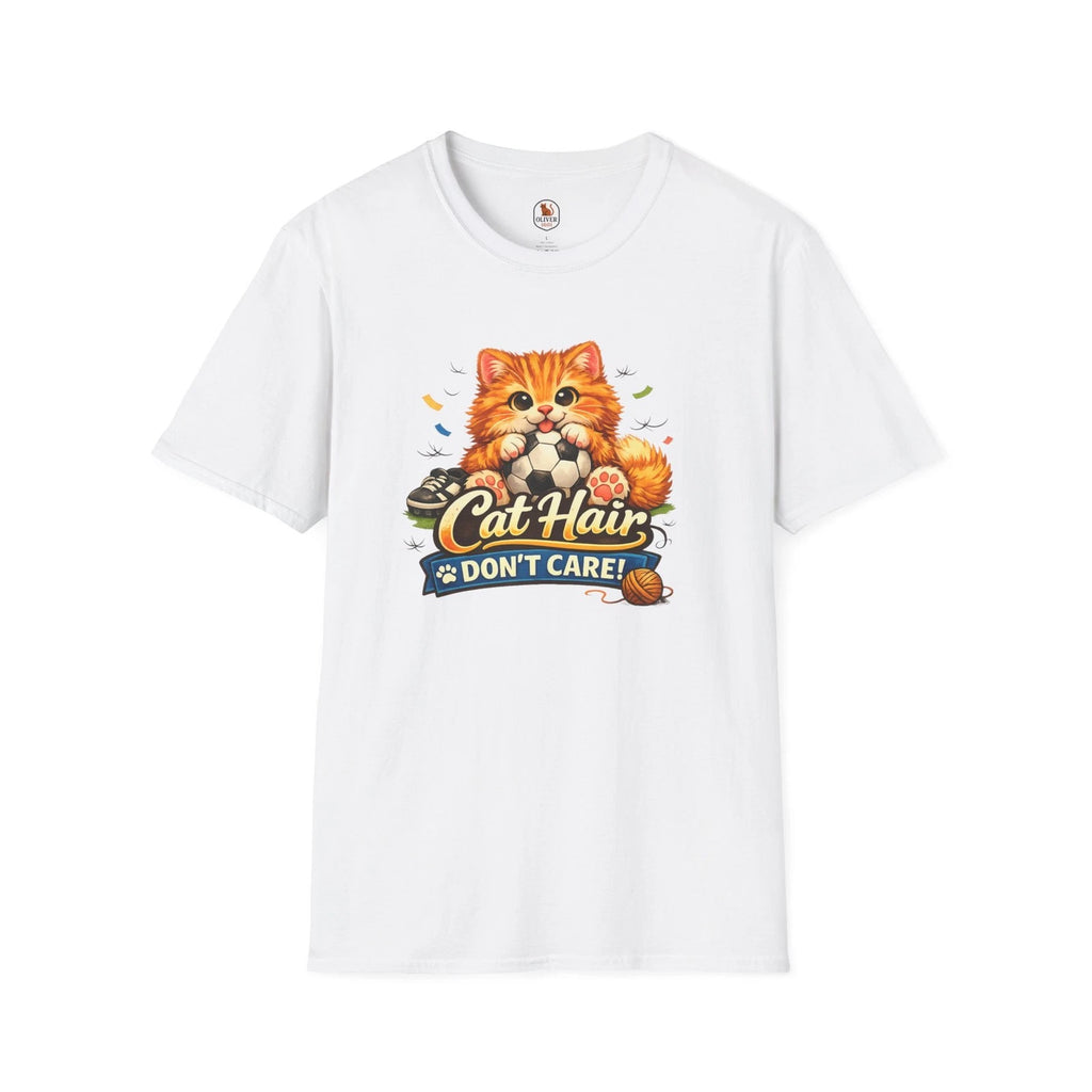 Cat Hair Don't Care T-Shirt | Cute Orange Cat Illustration