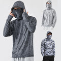 UPF50+ Men Long Sleeve Sun Skin Protection T-Shirt Outdoor Fishing Hoodies Tops