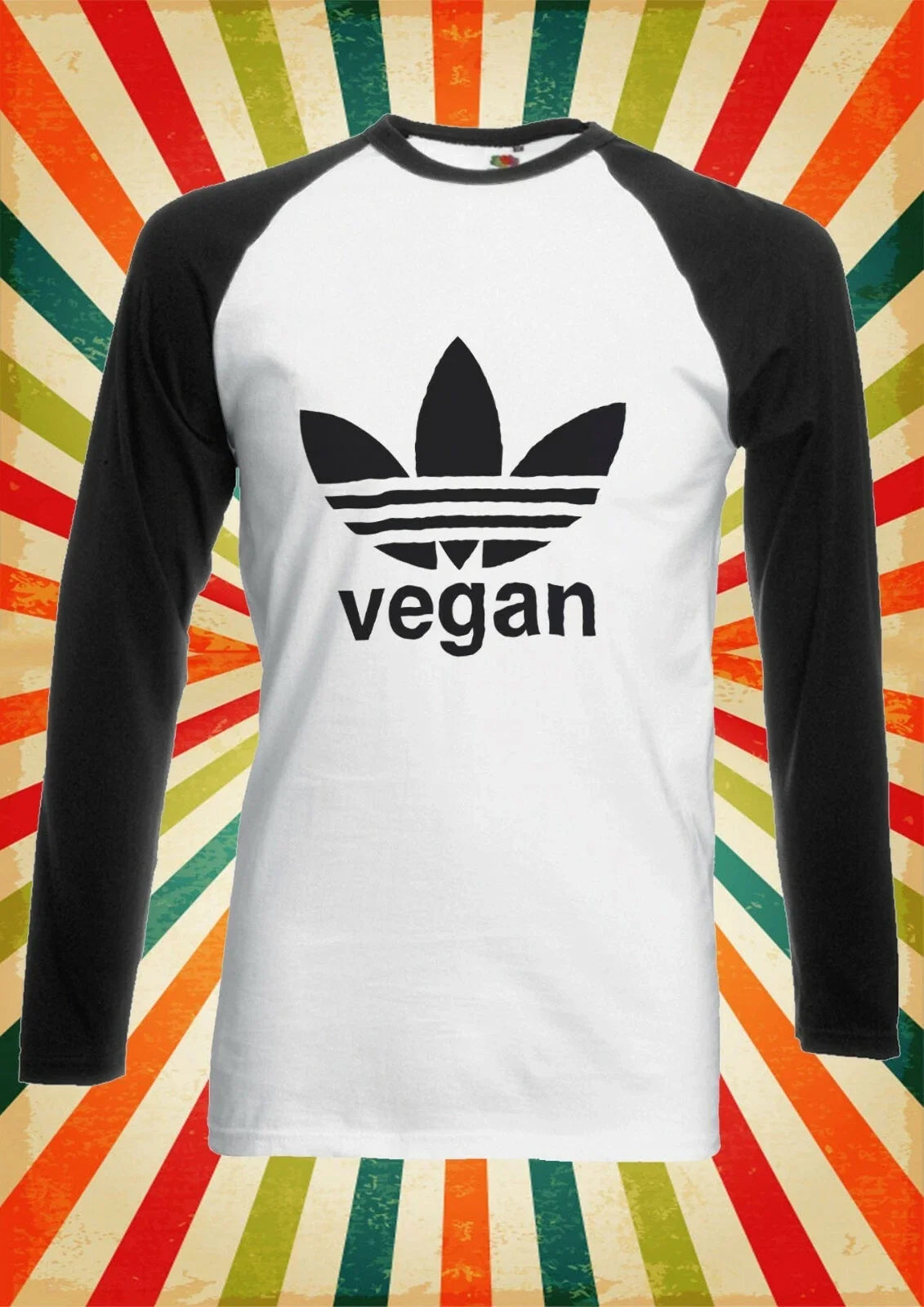 Vegan Logo Vegetarian Cool  Men Women Long Short Sleeve Baseball T Shirt 2482