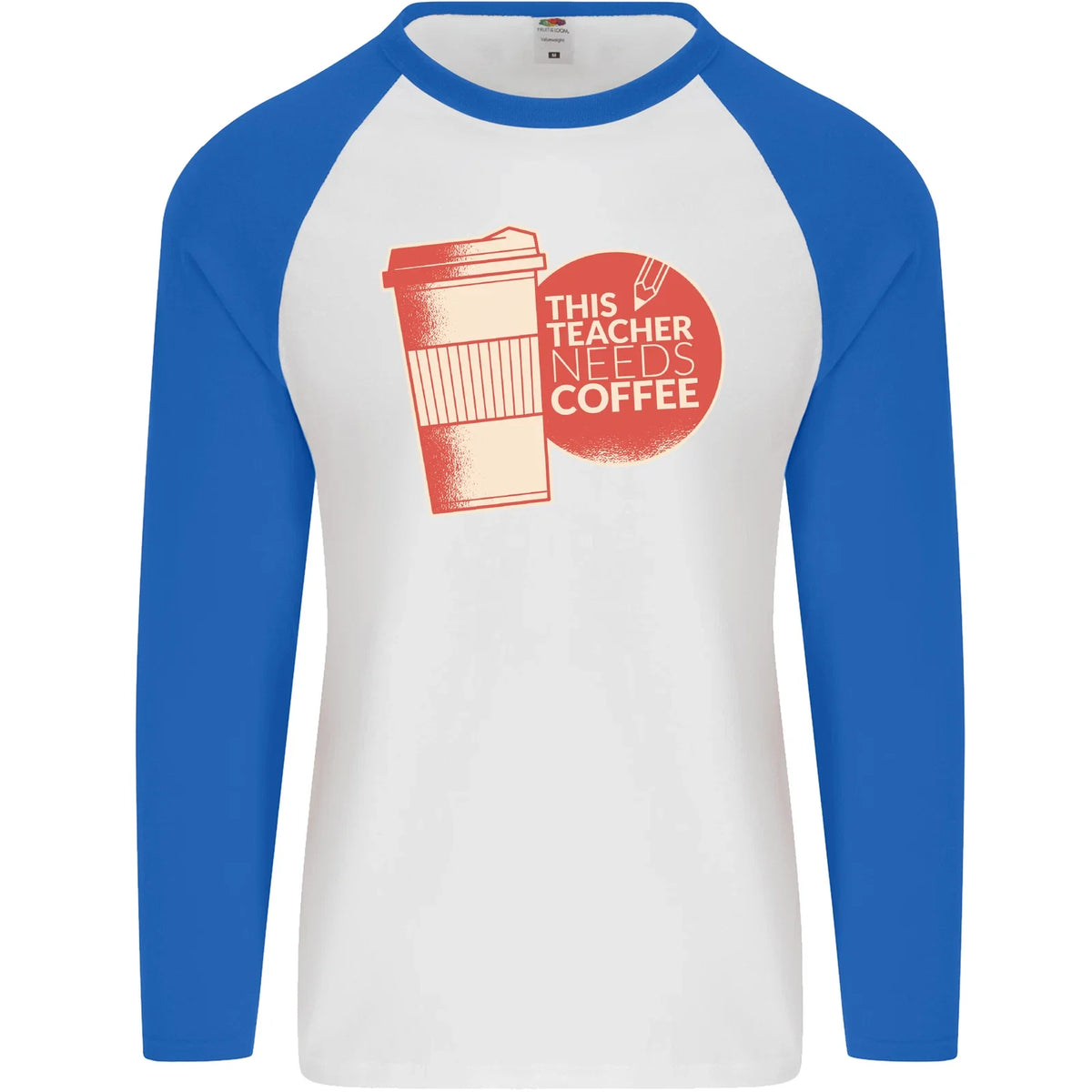 This Teacher Needs Coffee Funny Teaching Mens L/S Baseball T-Shirt