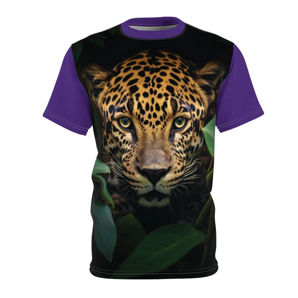 Unisex Leopard Print Trendy Animal Print Shirt, I Love Hunza, Purple Color