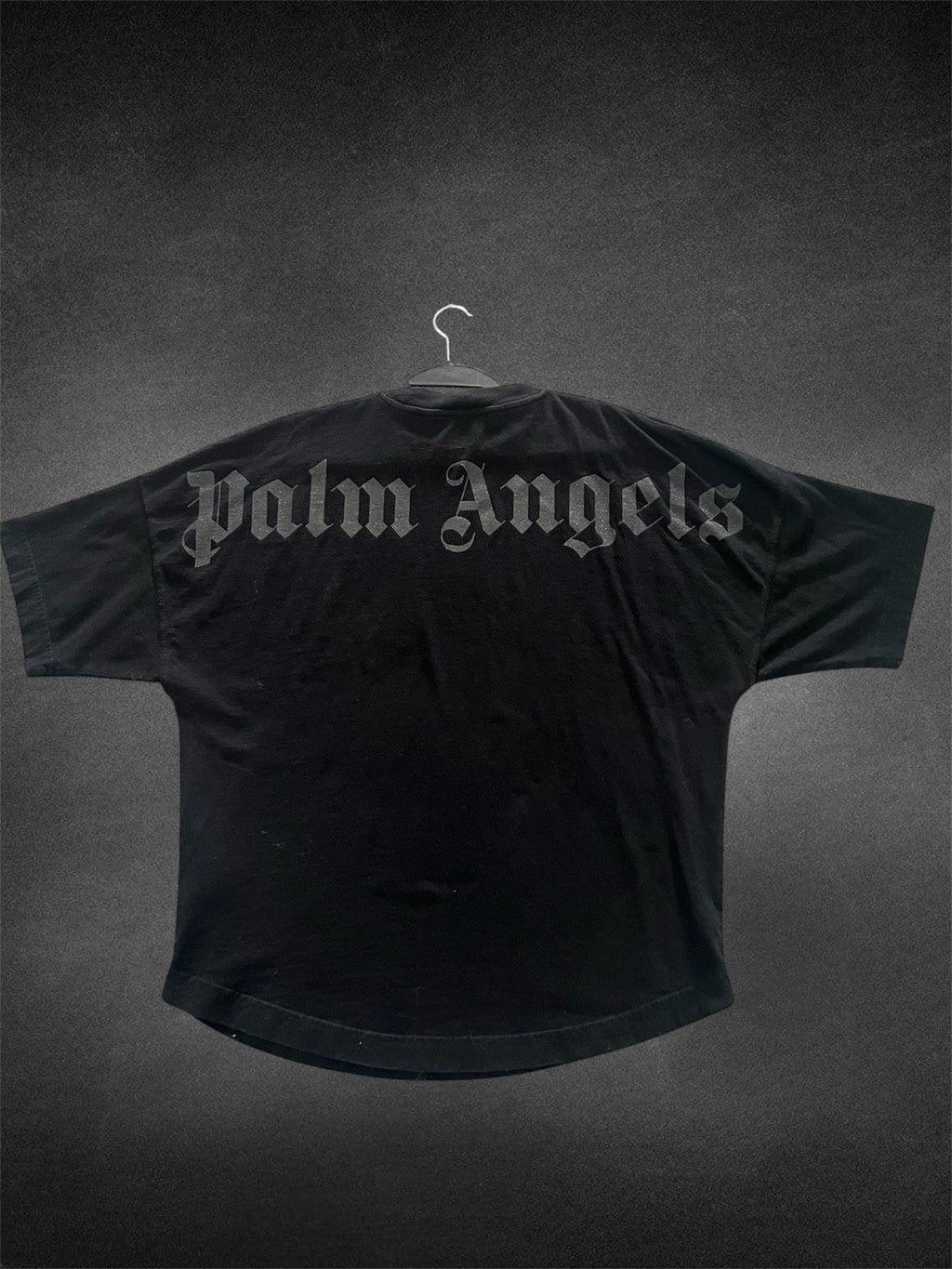 PALM ANGELS - Glitter Logo Oversized T-Shirt - Unisex - Black - Small