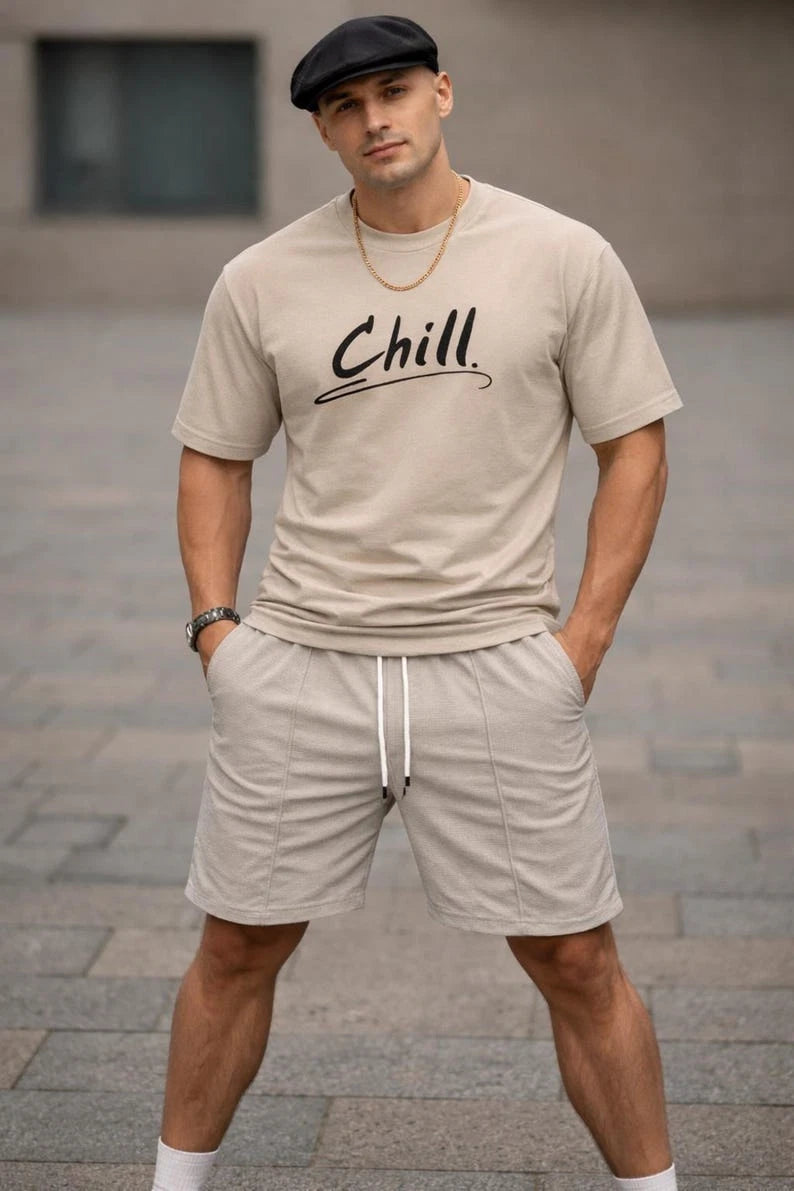 Minimalist Chill T-Shirt, Relaxed Vibe Text Tee