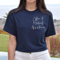Coffee and medical assistance pocket Unisex T-shirt CMA tee Black Navy Dark Heat