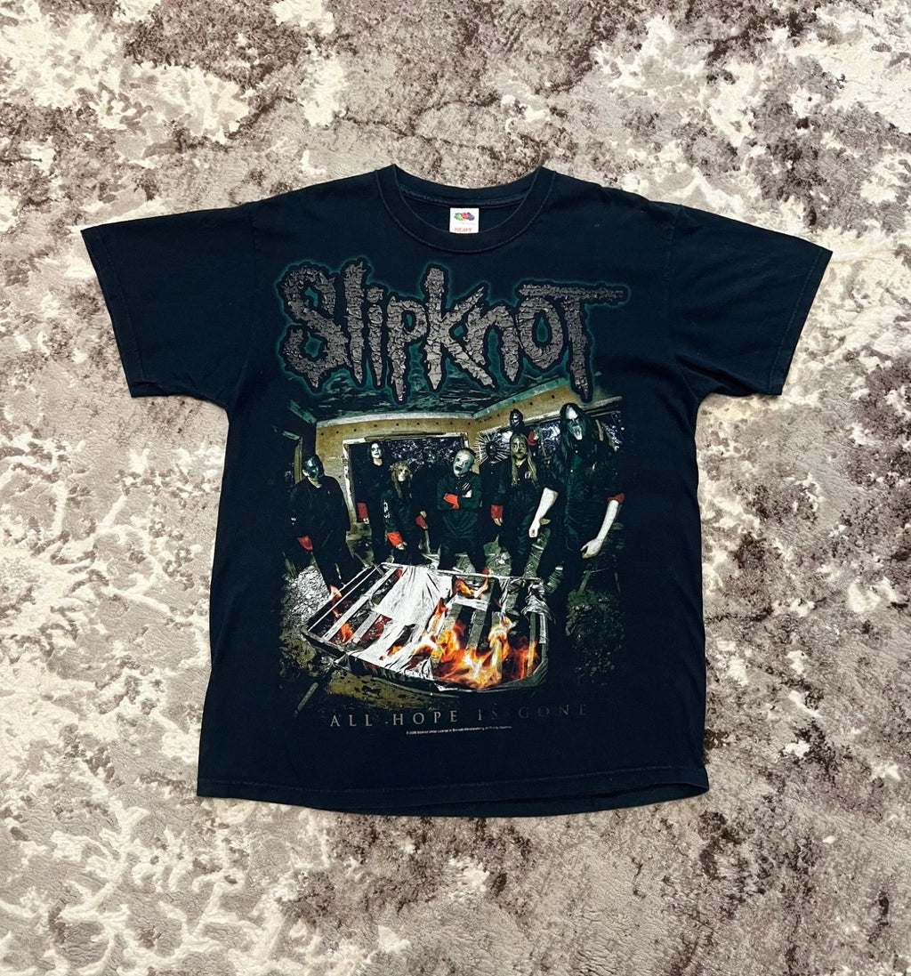 Vintage Slipknot All Hope Is Gone Tour 2008 Big Logo T Shirt Size L