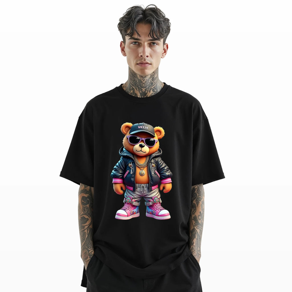 Cool Hip Hop Bear T-Shirt – Trendy Streetwear Graphic Tee A476