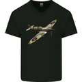 A Supermarine Spitfire Flying Solo Mens V-Neck Cotton T-Shirt
