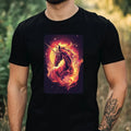 Mens Unicorn On Fire Motif Cotton T-Shirt Size XS to 5XL