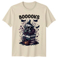 Booooks T-Shirt Gothic Books Reading Halloween Gift For Him And Her