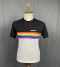 Burberry Rainbow Striped Crewneck Men's White Oversized T-Shirt Size 2XS