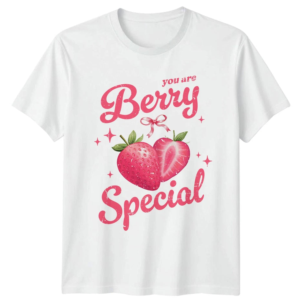 Strawberries Fruit Womens T-Shirt Mens Tee Graphic Unisex Top