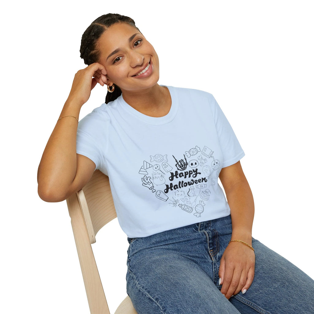 Happy Halloween Spooky Seasonal Gift Idea Decor Cute Trendy Softstyle T-Shirt