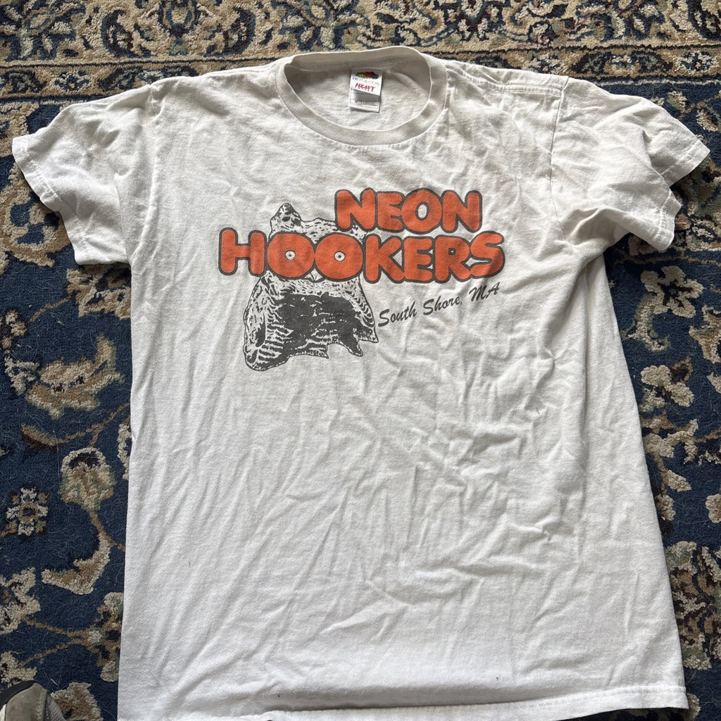 Neon Hookers T Shirt Hooters Rip Hardcore Punk Band size medium Massachusetts