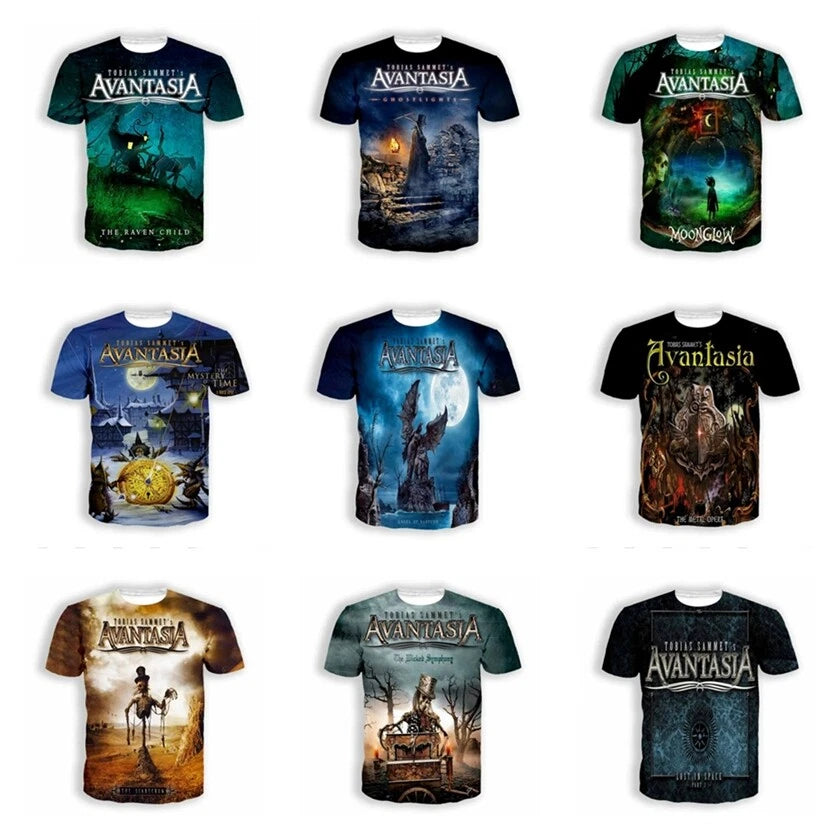 Avantasia band Harajuku 3D Print Women Men Short Sleeve T-shirt Tops Casual Tees