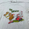 vintage 90s THE GARDENER LAWNMOWER DAD JOKE CARTOON T-Shirt MEDIUM