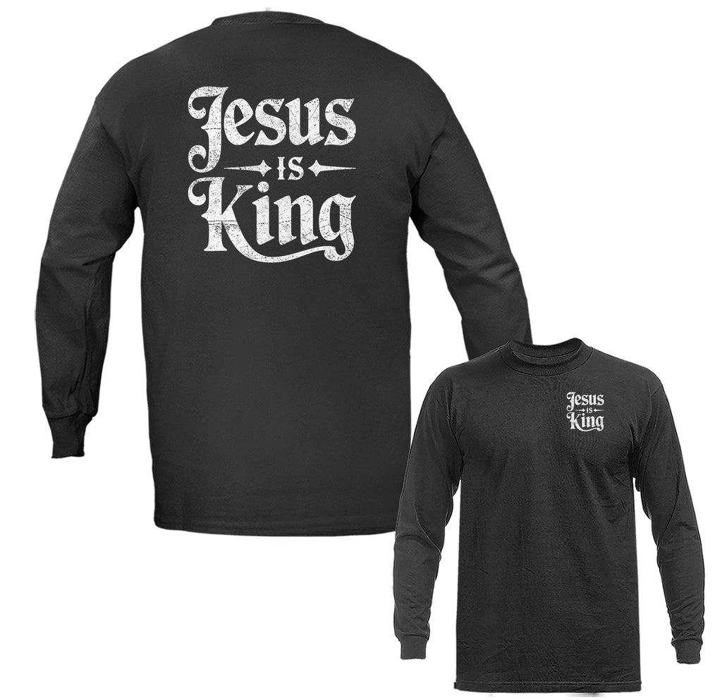 Jesus Is King Revelation 17:14 Christian Faith Cross Religious Long Sleeve Shirt