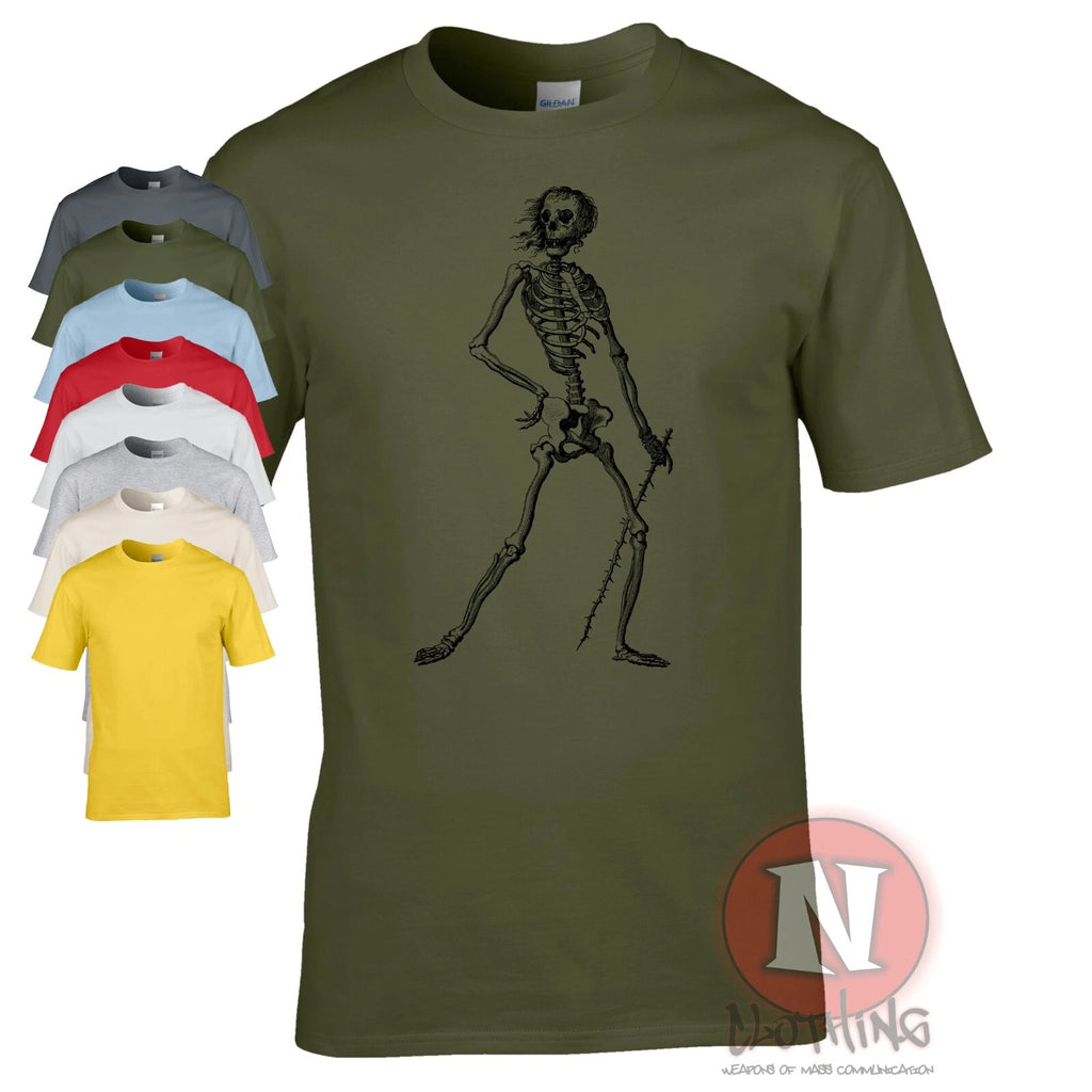 Gentleman Skeleton t-shirt Halloween scary cult retro Tee