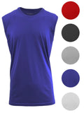 Mens Muscle Tank T-Shirt Cool Mesh Colors Workout Fitness Lounge Running 4-PACK