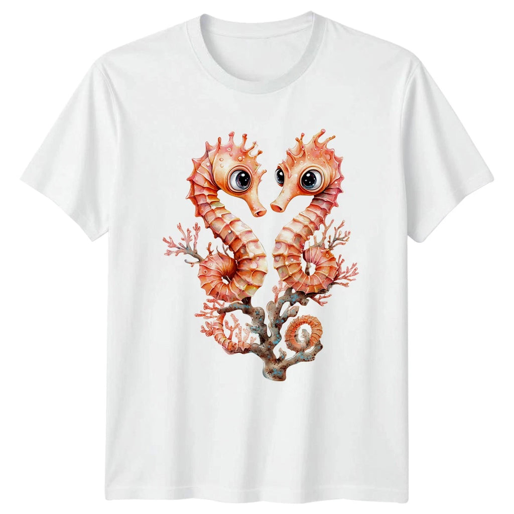 Cute Seahorse Watercolor T-Shirt Marine Life Gift For Him And Her