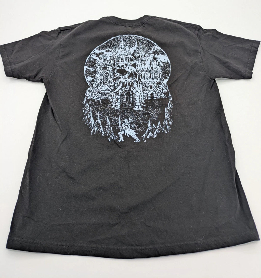 SirCollectAlot Mens L Black Graphic Skull Gothic The Castle T-ShIrt Sleeve