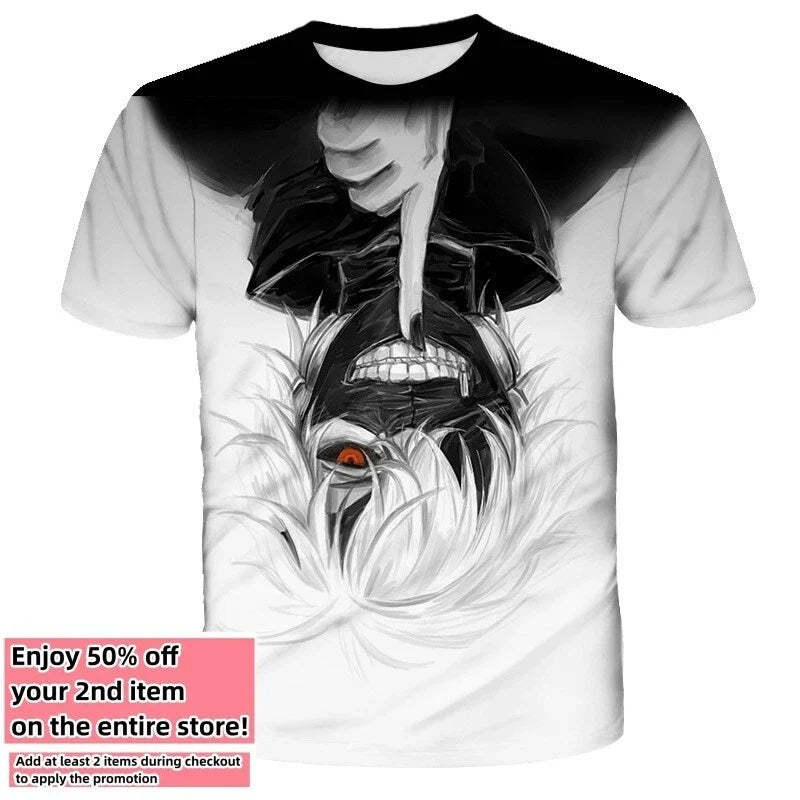 Tokyo Ghoul Anime Manga T-Shirt Double-Sided Adult Men's Size Large Medium Small