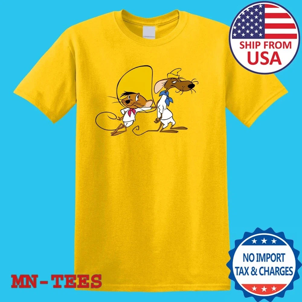 Speedy Gonzales And Slow Poke Rodriguez Cartoon Yellow Size S-5XL
