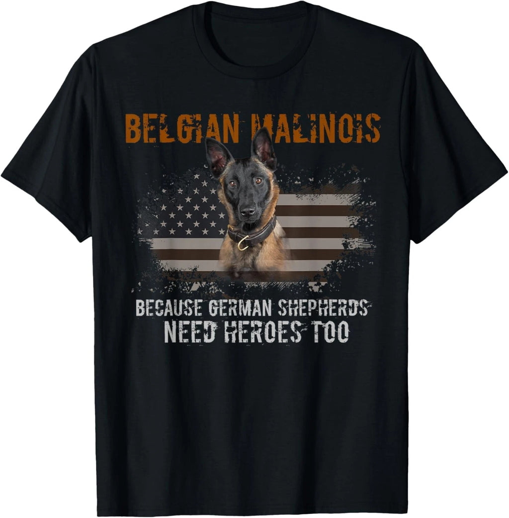 Belgian Malinois American Flag Funny T-Shirt Dog Gift Tee Gift Unisex T-Shirt