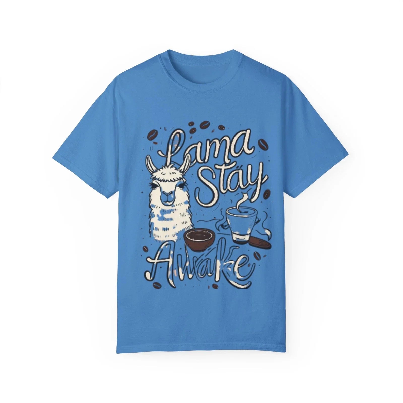 Funny Coffee Llama T-Shirt, Cute Animal Tee, Gift for Coffee Lovers, Casual Wear