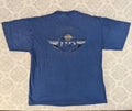 Y2K VTG Grunge USA Made Harley Davdison Mens Lrg Blue Distressed Faded Biker