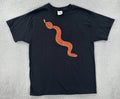 Vtg Hanes Beefy-T Mens Large Black Shirt Artistic Rattlesnake Graphic Print Y2K