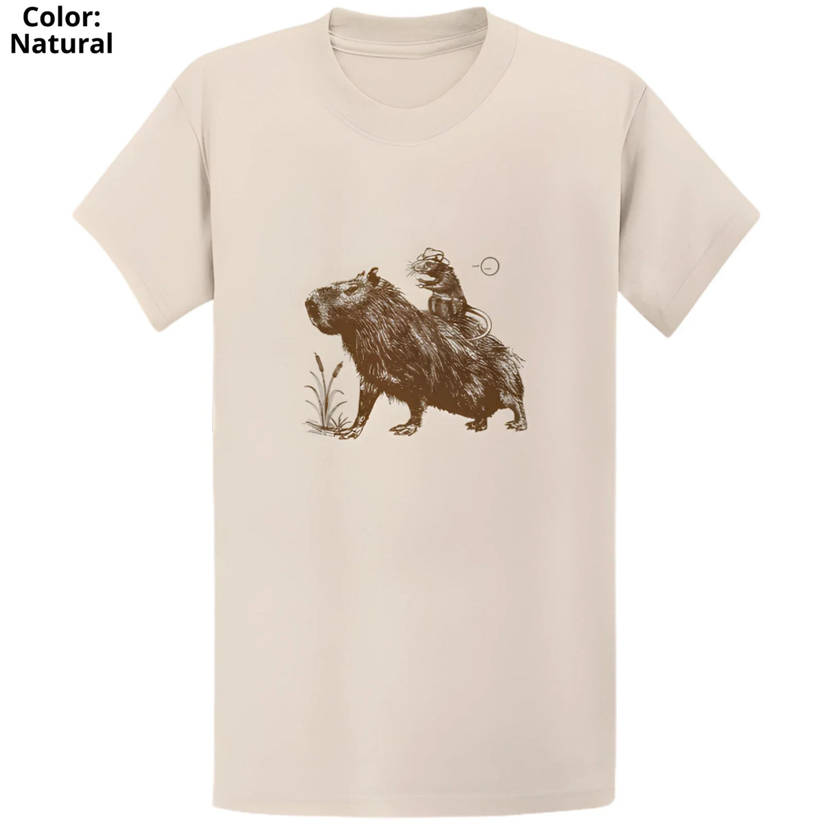 Gildan 5000 Cowboy Capybara Vintage T-Shirt - Funny Western Rodent Gift Tee
