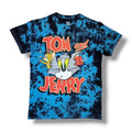 Tom and Jerry Cartoon Blue Tie Dye Short Sleeve T-Shirt Unisex Size S
