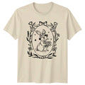 Elegant Bunny With Flowers Womens T-Shirt Rabbit Spring Easter Gift For Her