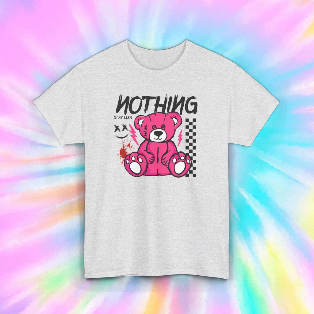 Nothing T-Shirt | Pink Teddy Bear Graphic | Edgy Streetwear Aesthetic | S-5XL