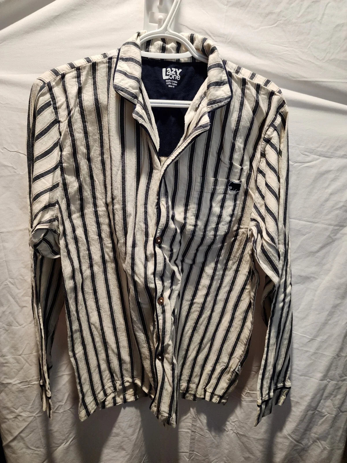 Lazy One Sleep Shirt Long Sleeve Size Medium Stripes