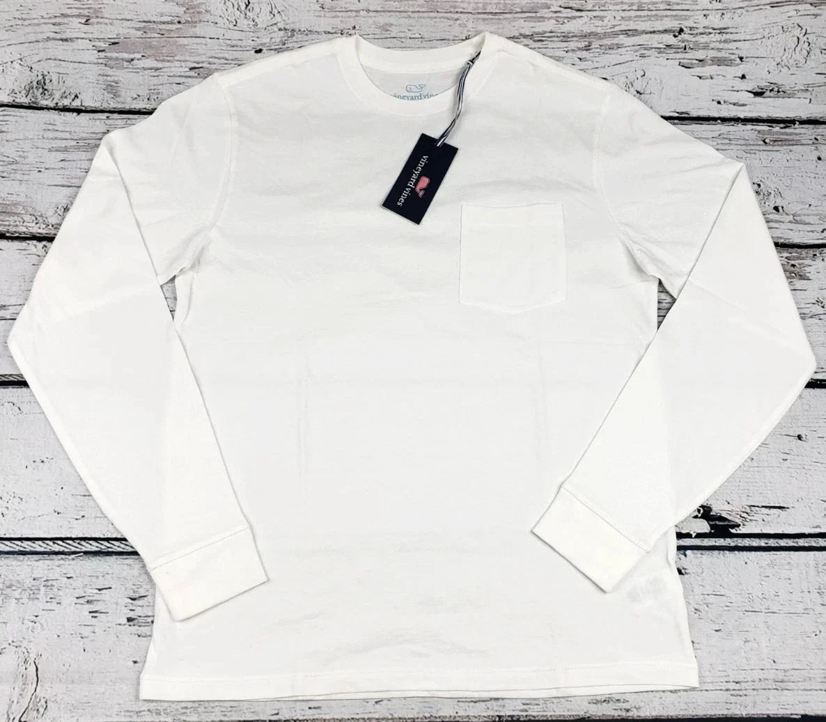 Vineyard Vines Men's Long Sleeve Pocket T-Shirt White Size XXL - NEW