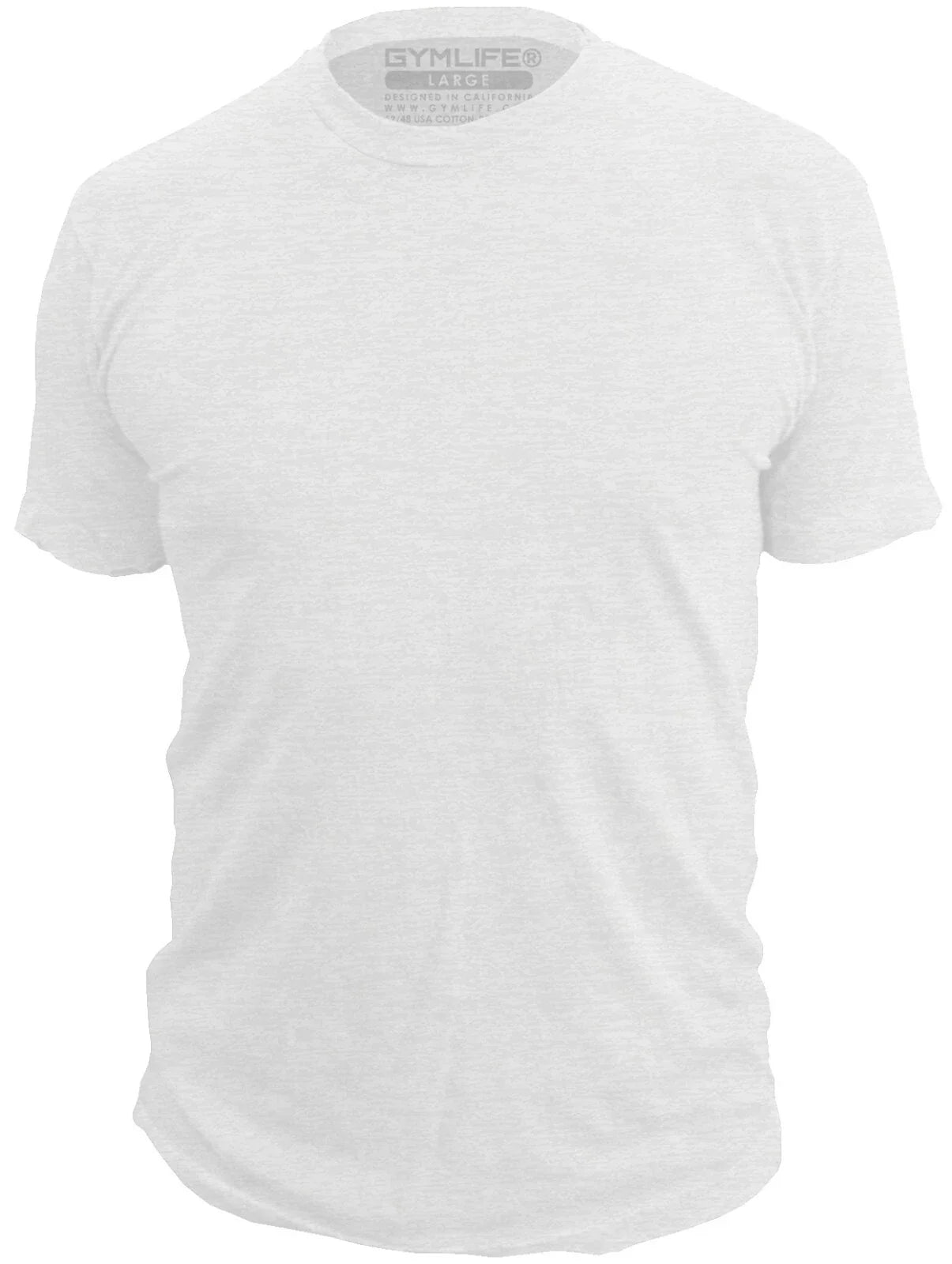 Gym Life® BLANK Tee Men's Athletic T-Shirt Work Out Exercise Fitness Shirt White