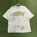 Market Shirt Mens XL Graphic Print TieDye Short Sleeve Spellout y2k Hippie Boho