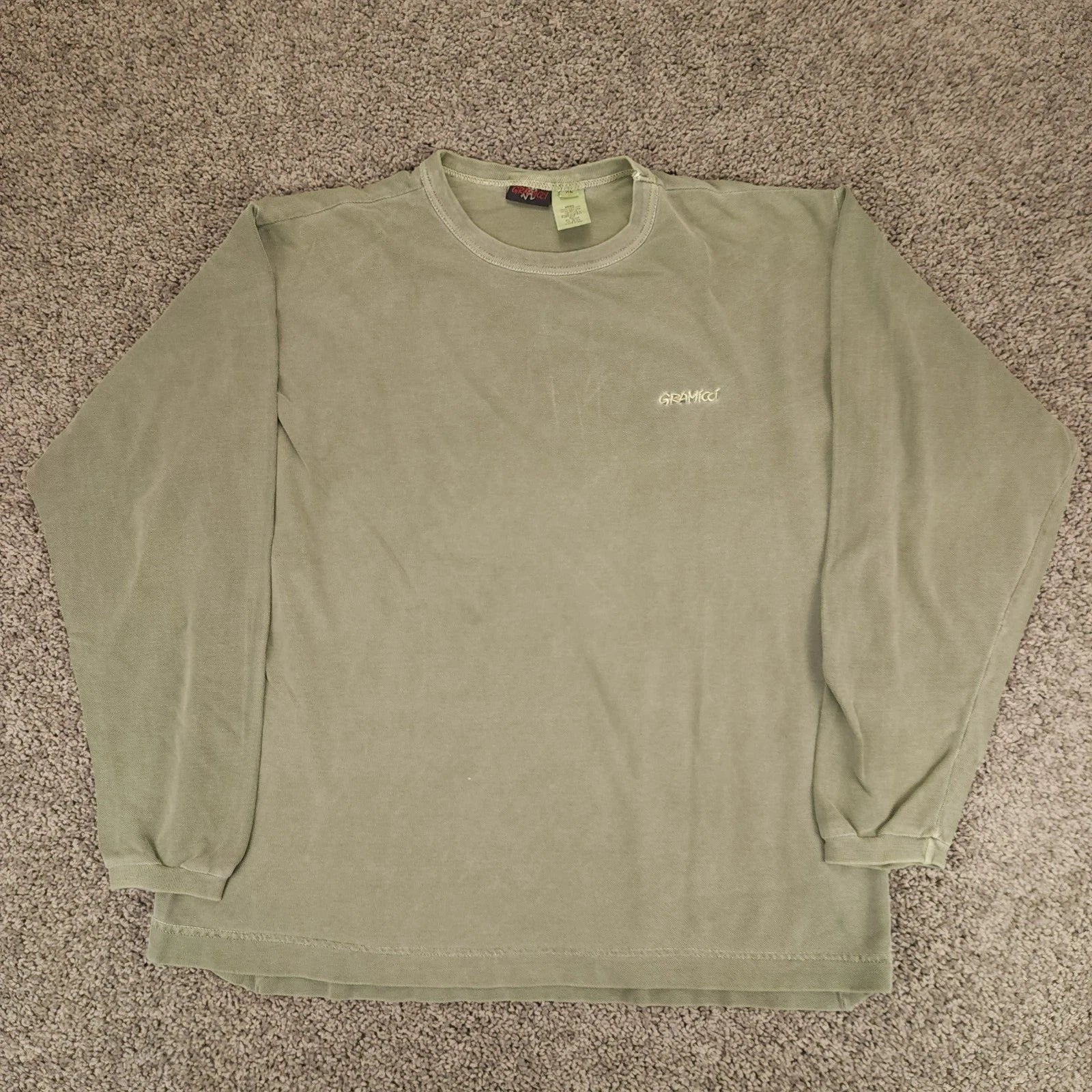 Vintage Gramicci Shirt Men XL Green Textured Long Sleeve USA 90s Y2K Boxy Grunge