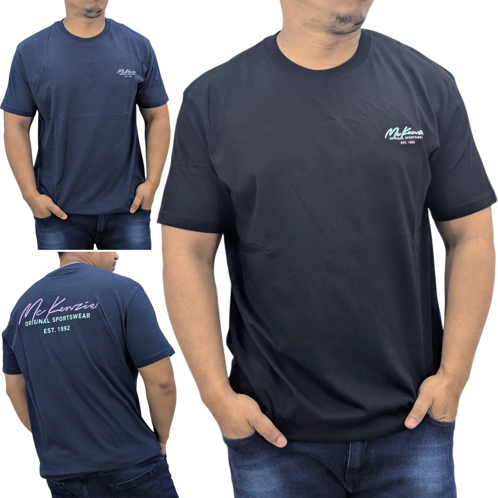 McKenzie Mens T Shirt Casual Short Sleeve Summer Regular Cotton Sportswear Tee