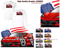 Corvette C8 American Muscle Paint Colors USA Flag DigiRods Cartoon Car T Shirt